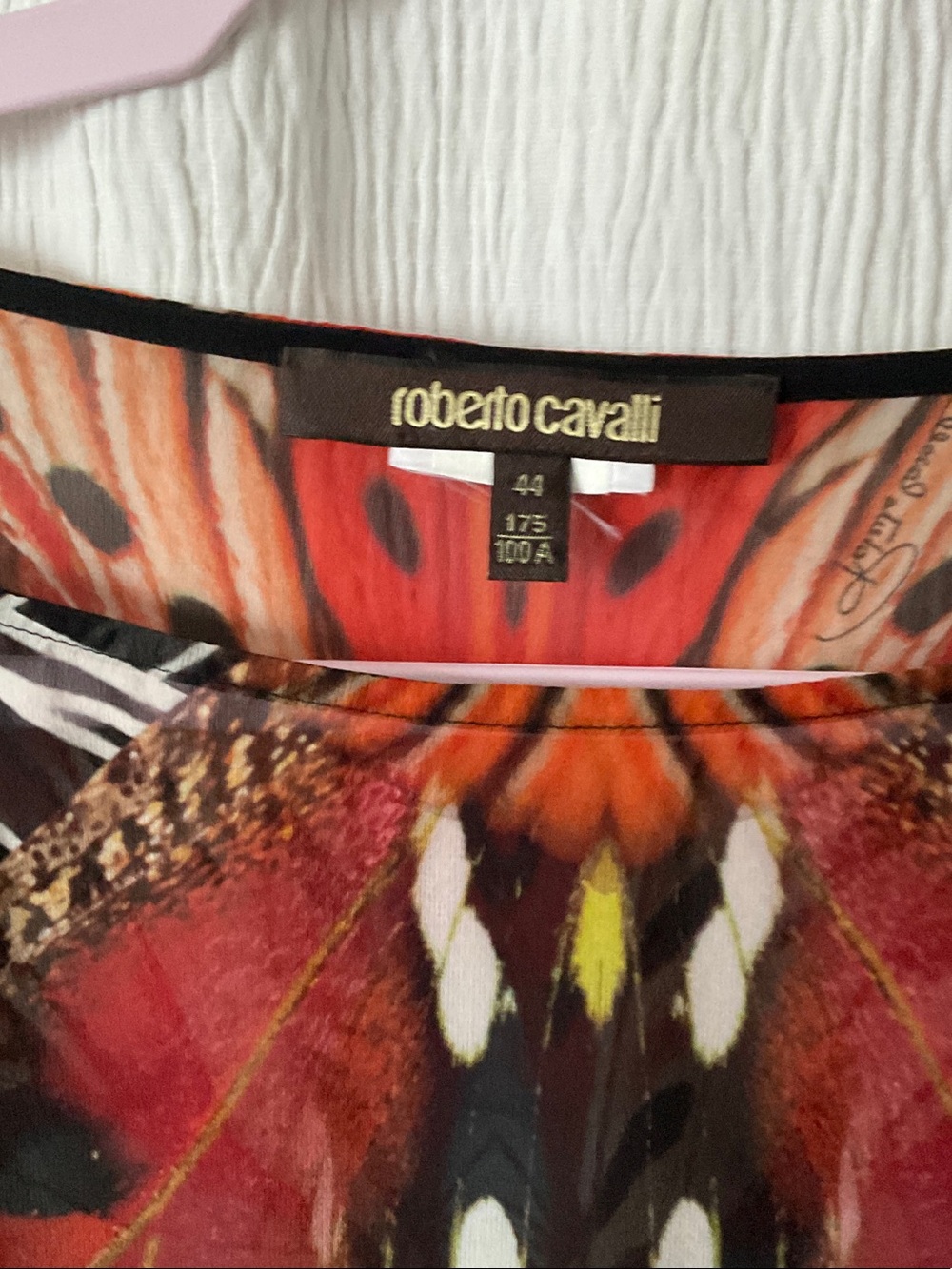 Roberto Cavalli Black Multicolor Butterfly-Print Sheer Tunic Top - Picture 3 of 13